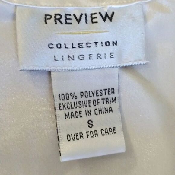 VTG 80s White Satin Floral Lace Rosette Mini Lingerie Slip Dress Small - Picture 17 of 17